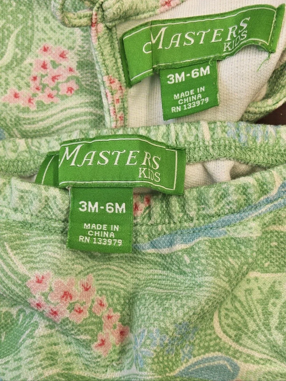 Masters Green and Pink Baby Girls' Romper